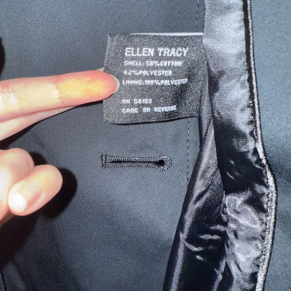 Ellen Tracy double-breasted trench coat in navy blue size M - Picture 9 of 9